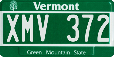 VT license plate XMV372