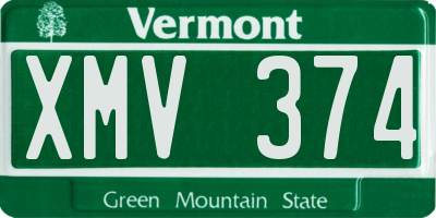 VT license plate XMV374
