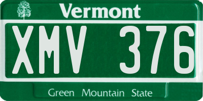 VT license plate XMV376