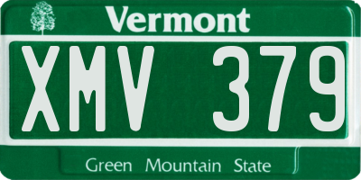 VT license plate XMV379