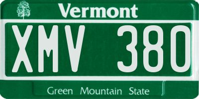 VT license plate XMV380