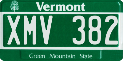 VT license plate XMV382