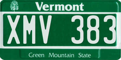 VT license plate XMV383