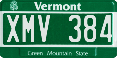 VT license plate XMV384