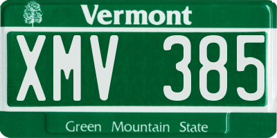 VT license plate XMV385
