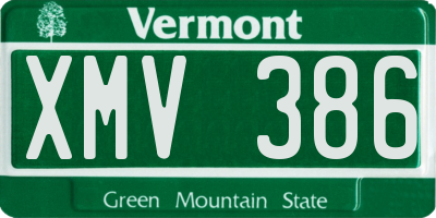 VT license plate XMV386