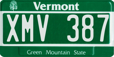 VT license plate XMV387