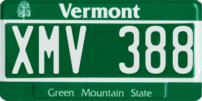 VT license plate XMV388