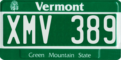 VT license plate XMV389
