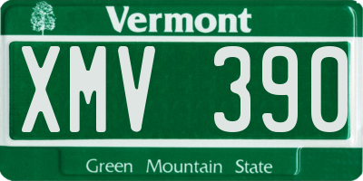 VT license plate XMV390