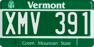 VT license plate XMV391