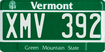 VT license plate XMV392