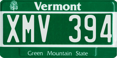 VT license plate XMV394