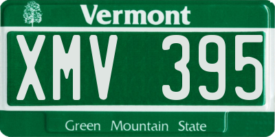 VT license plate XMV395