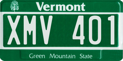 VT license plate XMV401