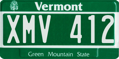 VT license plate XMV412
