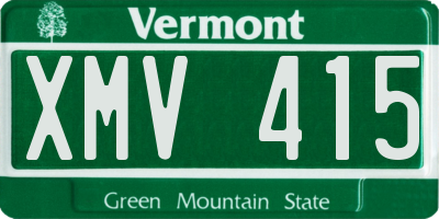 VT license plate XMV415