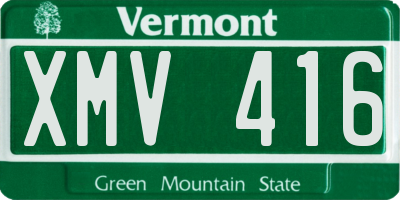 VT license plate XMV416