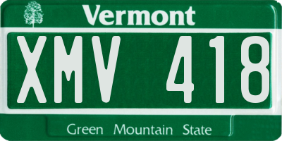 VT license plate XMV418