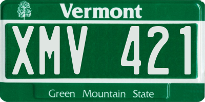 VT license plate XMV421