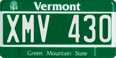 VT license plate XMV430