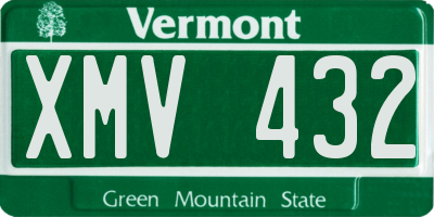 VT license plate XMV432
