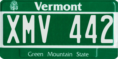 VT license plate XMV442