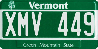 VT license plate XMV449