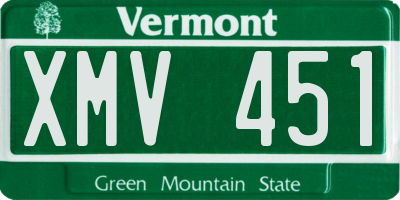 VT license plate XMV451