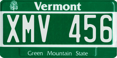 VT license plate XMV456