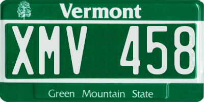 VT license plate XMV458
