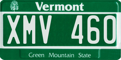 VT license plate XMV460