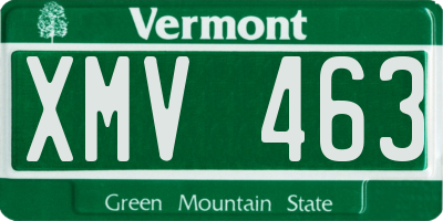 VT license plate XMV463