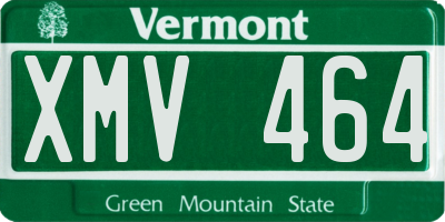VT license plate XMV464