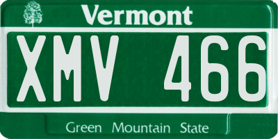 VT license plate XMV466