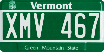 VT license plate XMV467