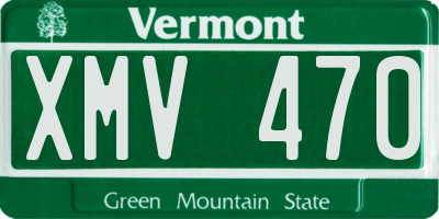 VT license plate XMV470