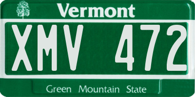 VT license plate XMV472