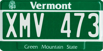 VT license plate XMV473