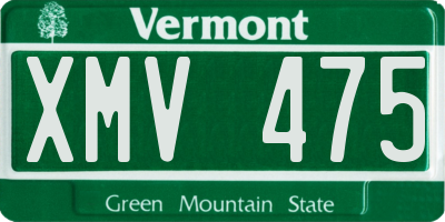 VT license plate XMV475