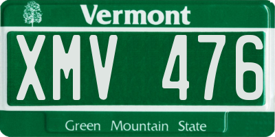 VT license plate XMV476