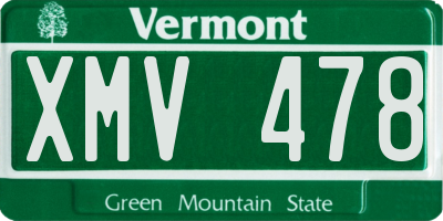 VT license plate XMV478