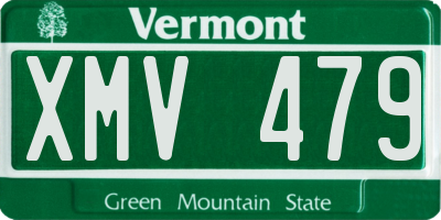 VT license plate XMV479