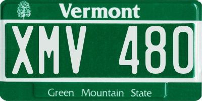 VT license plate XMV480