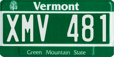 VT license plate XMV481