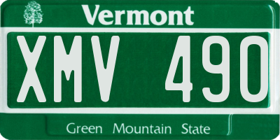 VT license plate XMV490