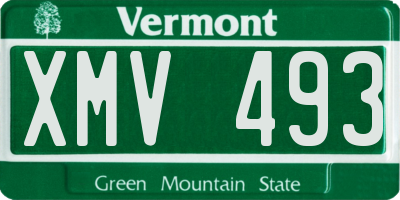 VT license plate XMV493