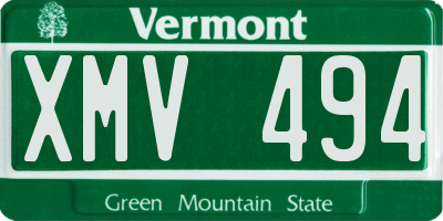VT license plate XMV494