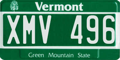 VT license plate XMV496