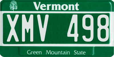 VT license plate XMV498